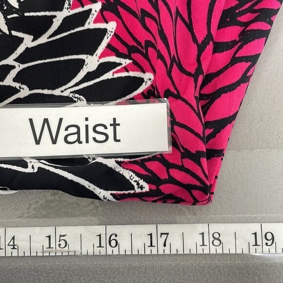 Alfani Dress Big Floral Print Pink White V-Neck Midi Size Large L - Picture 14 of 16